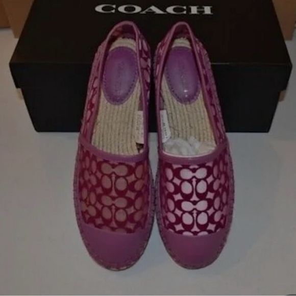 Coach Pink Espadrille Flats - Picture 1 of 2